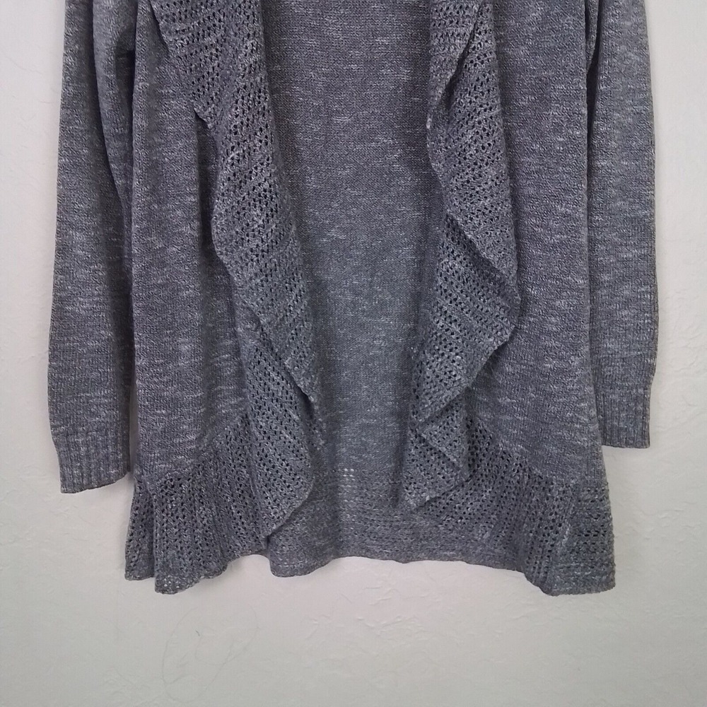 Torrid Cardigan Womens Size L Marble Gray White Open Front Longline Sweater - Picture 3 of 12